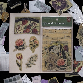 Journamm 40 pzs/Lote De flores Vintage De tarjetas krafts De Carga Bala Diy Material De álbum De recortes Retro colgante con agujero tarjetas De Lomo (3)