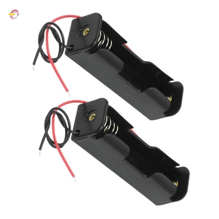 Qc 2 pzs soporte De batería con punta Plana negra 18650 baterías W Wire radeon. Br (2)
