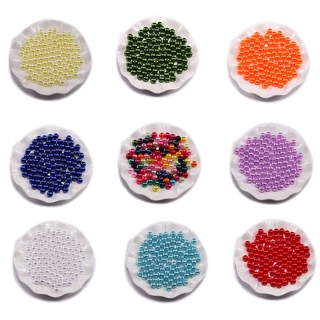 100 unids / lote 3-12 MM con agujero perlas de imitación cuentas redondas cuentas espaciadoras acrílicas de plástico para hacer joyas suministros