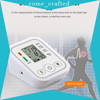 [come_crafted] Monitor automático Digital de presión arterial máquina de brazo superior de gran manguito LCD blanco (7)