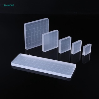 blanche 6 piezas bloques de sello acrílico transparente esencial sellado herramientas conjunto con rejilla líneas mango para scrapbooking manualidades hacer