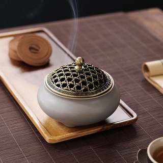 Quemador de incienso de cerámica para el hogar accesorios de té retro incen