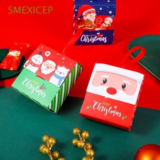 smexicep 5pcs cajas de regalo de navidad santa claus bolsas de regalo caja de caramelos suministros de navidad decoración de navidad feliz navidad bolsa de embalaje/multicolor