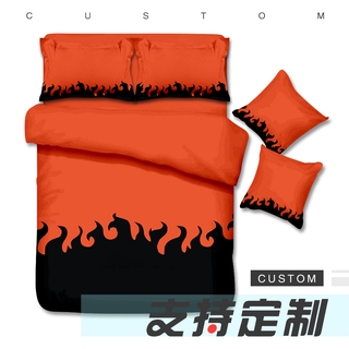 Anime NARUTO juego de sábanas individual/doble edredón hogar dormitorio cómodo Sasuke Uchiha Akatsuki Logo tiro funda de almohada conjunto de regalo rentable (5)