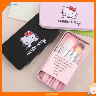 | 7 pzs juego De brochas De maquillaje Hello Kitty Para rubor Base polvo