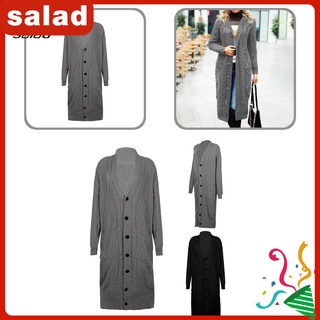[sa] color sólido ropa femenina elegante mujer abrigo de punto mantener el calor para el invierno