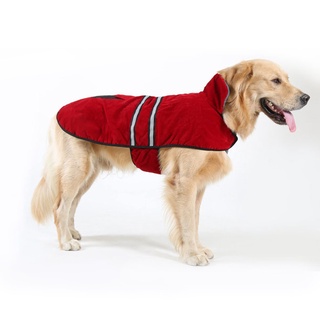 *LHE Dog Clothes Warm Winter Coat Jacket Clothing with Reflective Belt for Dogs