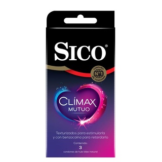 Condones Sico Mutual Climax. 3 pzs