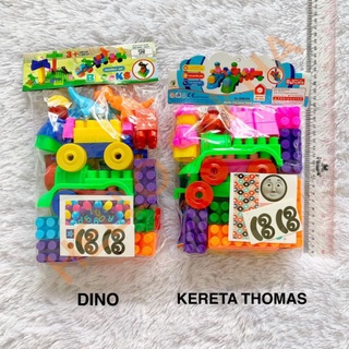 Intelecto bloques juguetes DINO y tren THOMAS bolsas/bloque dinosaurios y bloques de tren