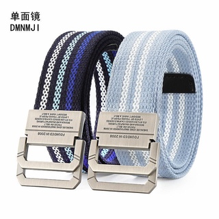 Cinturones de lona para hombre y mujer cinturones de doble bucle hebilla pantalones [ahzhengdayd.my]