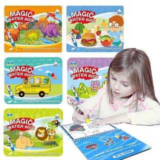 msnas reutilizable magia agua libro de dibujo para colorear libro doodle & magic pluma pintura tablero de dibujo para niños juguete educativo regalo de cumpleaños