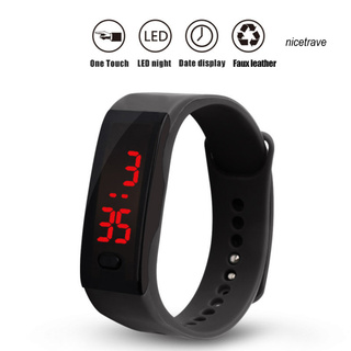 Nt reloj de pulsera electrónico Digital deportivo con correa de silicona con pantalla LED para niños (4)