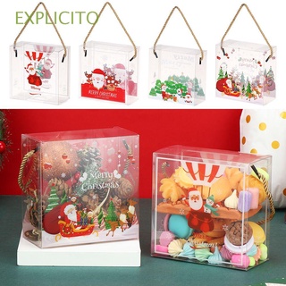 EXPLICITO Galletas Caja de regalo Para dulces Caja de embalaje Bolsa de regalo manzana Portátil Transparente Navidad CLORURO DE POLIVINILO