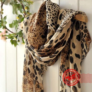 nueva noble moda de las mujeres largo suave envoltura señora chal gasa bufanda leopardo seda z2c3