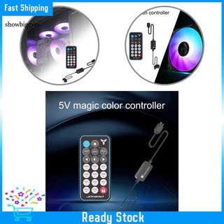 Sges confiable RGB mando a distancia 5V 3 Pin RGB caso ventilador controlador de un solo clic luz de conmutación Manual para el hogar