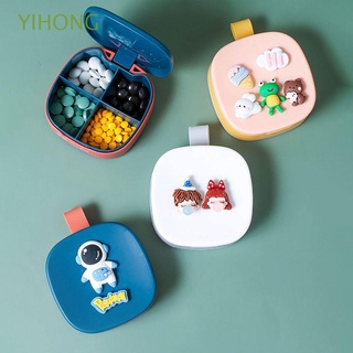 yihong hombres de dibujos animados píldora caja pp medicina organizador de viaje píldora caso mujeres portátil impermeable silicona vitaminas tabletas contenedor de almacenamiento