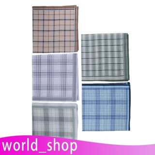 [worldshop] 5 paquetes de pañuelos de hombre 100% algodón premium bolsillo cuadrado hankies regalo