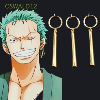 OSWALD12 japón Cosplay Clip pendientes moda Roronoa Zoro pendientes gota Clip de oreja 3 unids/Set Anime joyería de dibujos animados accesorios de regalo