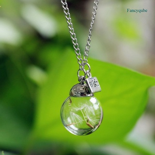 Fancyqube Dandelion Glass Bottle Living Memory Necklace Gifts