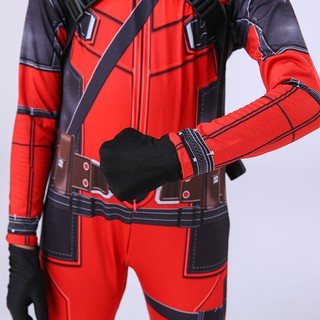 superhéroe deadpool elasticidad body +máscara + guantes spiderman vengadores disfraces cosplay para niños niño (9)