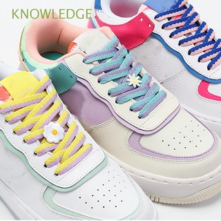 KNOWLEDGE Clásico Cordones tejidos Vistoso Accesorios para calzado Zapatos Cordones Cuerdas Zapatilla Doble Zapatos planos Zapatillas de deporte Zapato de lona Zapatitos blancos Hueco/Multicolor