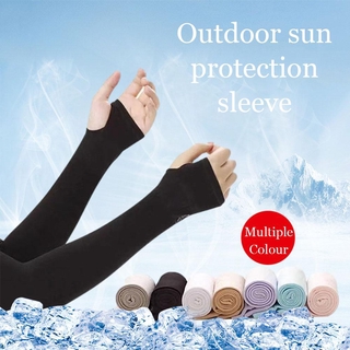 portátil primavera y verano mangas de hielo protección solar mangas de equitación guantes al aire libre delgado hielo de seda moda mangas de hielo de las mujeres