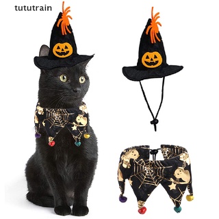 tututrain mascota perro gato bruja sombrero bandana cosplay prop vestido de halloween disfraces fiesta suministros mx