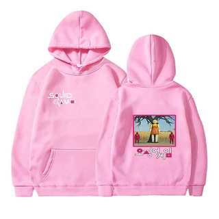 Hot Hooded calamar juego sudaderas con capucha hombres Pullovers rosa Streetwear ropa