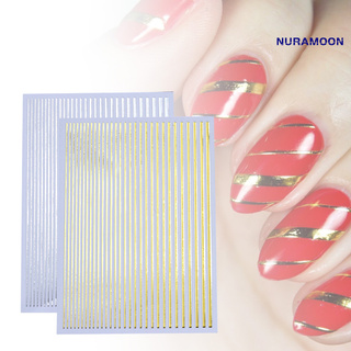 Nuramoon 3D etiqueta engomada de uñas tira de cinta de líneas de diseño impermeable adhesivo DIY lámina de uñas arte pegatinas decoración para las mujeres
