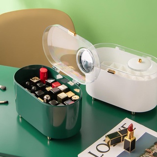 luz de lujo maquillaje lápiz labial caja cepillo organizador de maquillaje de escritorio cosmético lápiz de cejas contenedor de almacenamiento