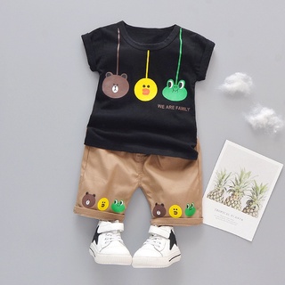 [Spot] 0-5 años bebé verano estampado animal manga corta + traje de pantalón corto casual