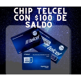 Telcel Sim , chip con $100 de saldo
