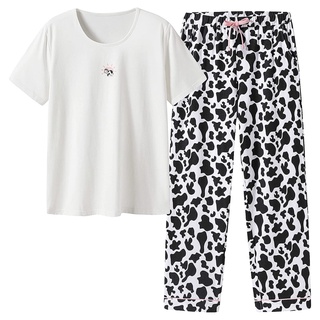 mujer verano moda animales impresión manga corta bolsillo pantalones cortos hogar deportes conjunto
