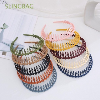 slingbag nuevo aro de pelo con dientes diadema peine accesorios para el cabello mujeres niñas color sólido diadema tocado/multicolor