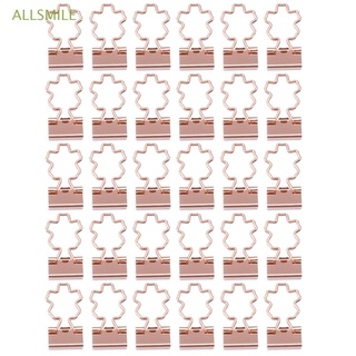 ALLSMILE 30pcs New Binder Clips File Office Supplies Paper Clip Mini Book Cat Heart Cactus Stationery High Quality Metal (1)