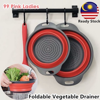 Ready Stockmodern cesta de drenaje plegable práctica herramienta de cocina casera plegable frutas verduras colador plegable cesta de verduras (1)