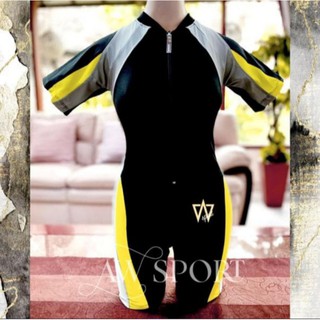 Traje de baño adulto Comb03 negro amarillo/traje de buceo para hombres mujeres talla 4L