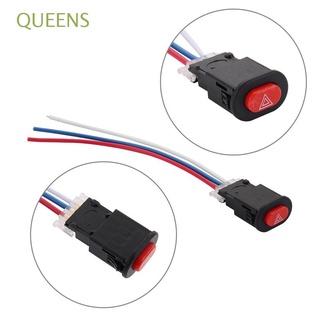 queens hot warning flasher sistema eléctrico con 3 cables de bloqueo interruptor de luz de peligro nuevas piezas controles accesorios de motocicleta señal de emergencia