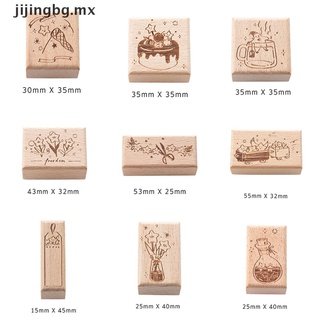 【well】 Cute Wooden Rubber Stamps Star Flower Cake Stamp For DIY Scrapbooking Stationery MX