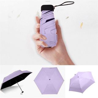TOPLIVING moda bolsillo compacto viaje paraguas de lluvia Mini paraguas Anti-UV recubrimiento Parasol de doble uso portátil impermeable Unisex 5 pliegues paraguas de sol/Multicolor (8)