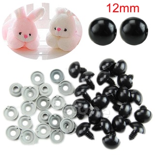 lala 20 pzs ojos de seguridad de plástico negro de 6-20 mm para oso de peluche/dolls/toy animal/felting