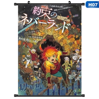 [Bcf] pintura Retro póster impresiones Anime The Promised Neverland Yakusoku No Neverland Norman papel Kraft imagen de pared hogar/Bar decoración (9)