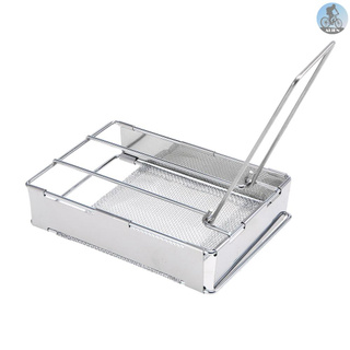 Foldable Stainless Steel Toaster Plate Portable Outdoor Camping Bread Toaster Grill