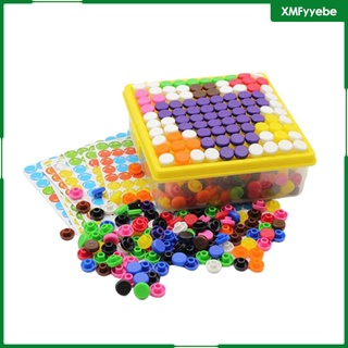 [XMFYYEBE] 500 Pcs Round Pieces Preschool Learning Toy Color Matching Mosaic Jigsaw Set (2)