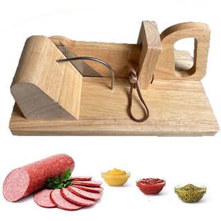 trinquete de goma de madera de acero inoxidable hoja de salchicha cortador de utensilios de cocina (3)