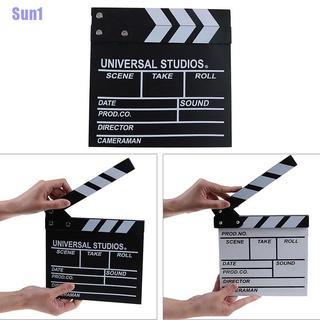 Sun1> Director Video acrílico Clapboard borrado en seco película de Tv película Clapper Board pizarra