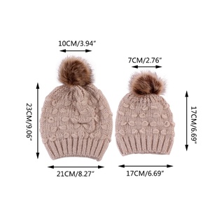 hear Knitted Cap Matching for Mother-Child Winter Hats with Multiple Color Options (2)