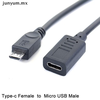JUNYUM adaptador de Cable conector OTG USB tipo c hembra a Micro USB macho.