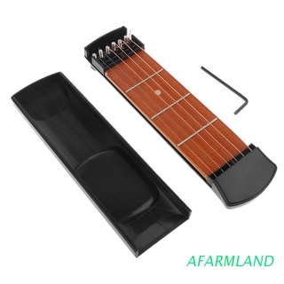 AFARMLAND Negro Vintage Principiante Mini Portátil Guitarra De Bolsillo Acorde 4 Trastes Modelo De Viaje (1)