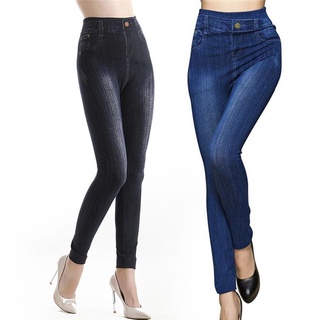 Fashion Ladies Denim Tight-Fitting Leggings Stretch Pants Slim Tight Pants (1)